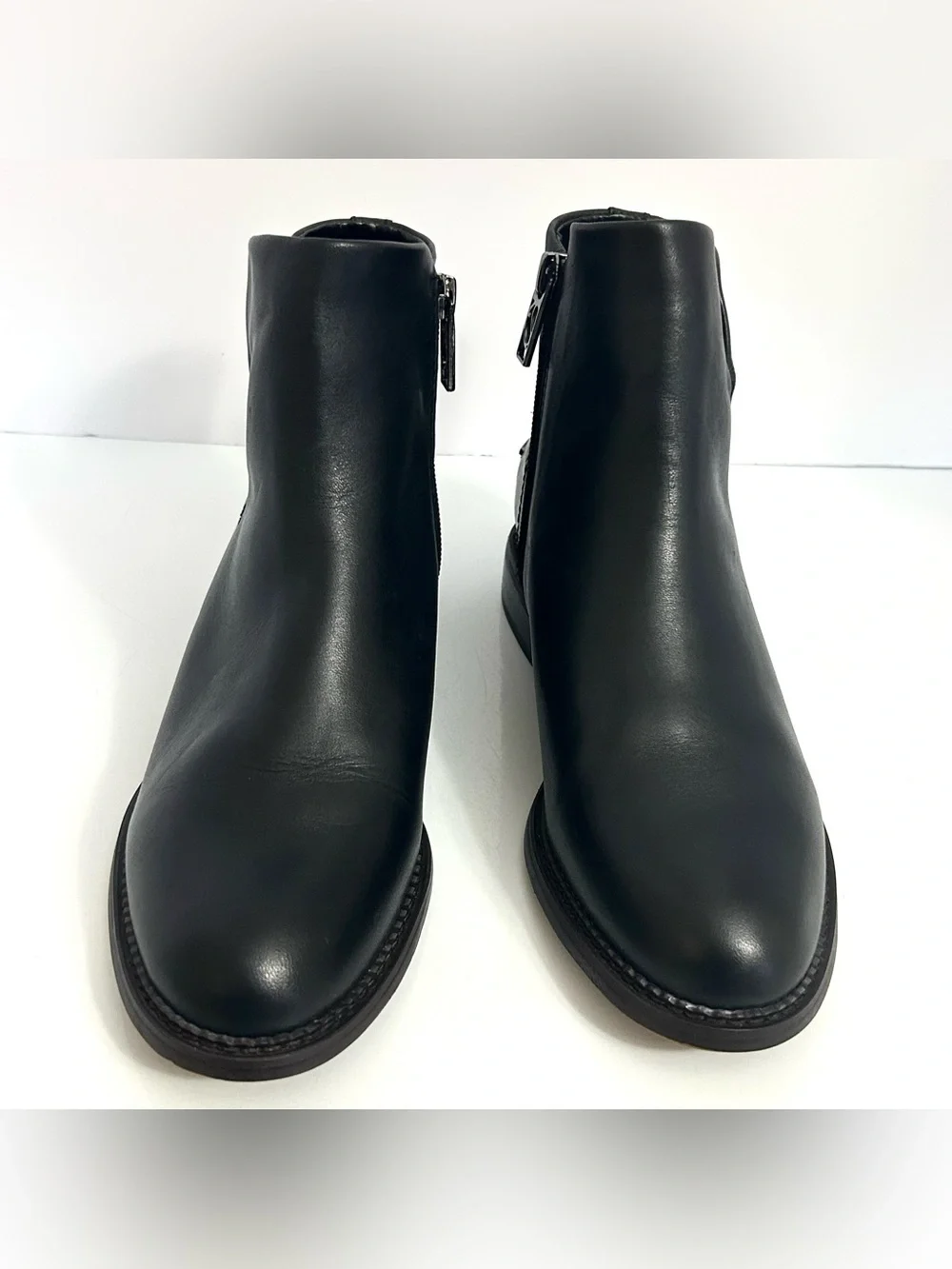 Franco Sarto Black Leather Ankle Booties